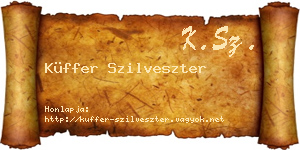Küffer Szilveszter névjegykártya